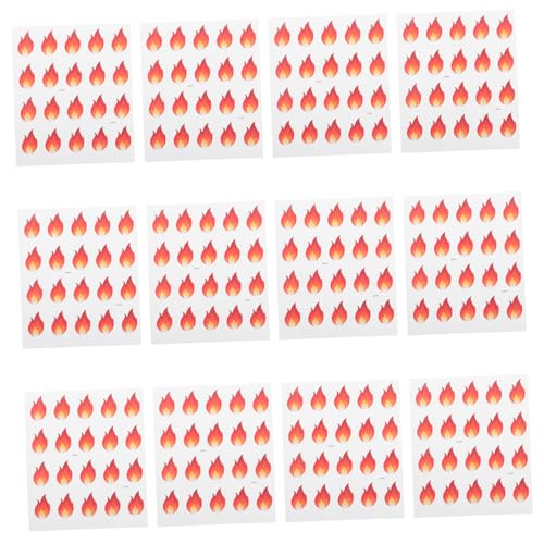 ibasenice 500 Pcs Flammenaufkleber kleine Etikettenaufkleber Feuer Aufkleber Küchenetiketten für Behälter mini Aufkleber lustige Aufkleber Indikator-Aufkleber dekorative Etiketten PVC von ibasenice