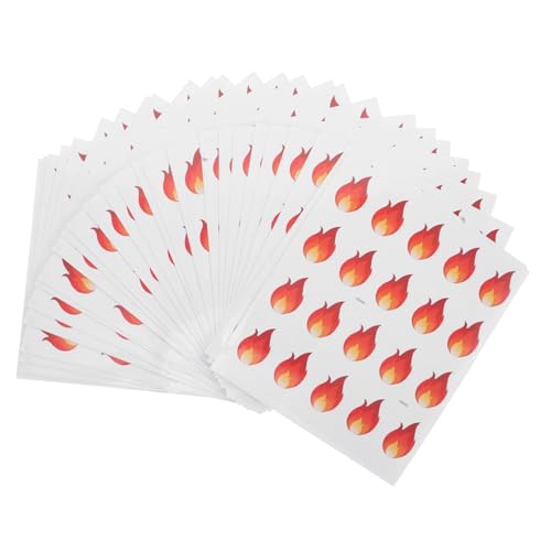 ibasenice 500 STK Flammenaufkleber Etikettenaufkleber Für Gläser Feuer Aufkleber Küchenetiketten Für Behälter Dekorative Etiketten Für Gläser Kleine Etikettenaufkleber PVC von ibasenice