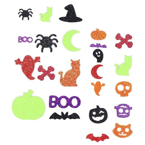 ibasenice 500 Stück Halloween-Glitzerschaum-Bastelaufkleber deckt unsichtbar ab Handwerk Glitzer sprühen Halloween Pumpkin halloweenkürbis hochzeitsdeko bastelset dekorative Abziehbilder Eva von ibasenice