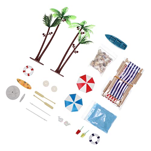 ibasenice 54 STK Sommer Accessoires Miniaturpuppe Stranddekoration DIY strandspielzeug sandspielzeug Strand Modelle Ornament Verzierung im Strandstil Mini-Strandszenenverzierung Schreibtisch von ibasenice