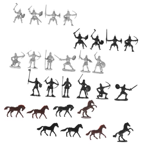 ibasenice 56 Stück Teiliges Mittelalter Soldaten Modellspielzeug aus Kunststoff Kreative Ritter und Reiter Figuren für Kinderzimmer Dekoration Fördert Fantasie und Beobachtung Langlebiges von ibasenice