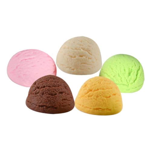 ibasenice 5St Simulations- dekoringe ziernieten Dekorative Eiscreme-Kugeln Lebensechte Eiscreme-Kugeln Schaufenster-Dekoration gefälschte Eiskugeln Simulation Eiskugeln Requisite PVC von ibasenice