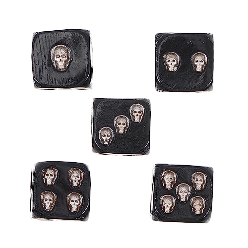 ibasenice 5St Würfel The Hallow Halloween mitgebsel polsterelemente geldschrank haftmarker 6-seitiger Spielwürfel Party-Requisite Würfel für Spiel Würfel für Halloween Harz Black von ibasenice
