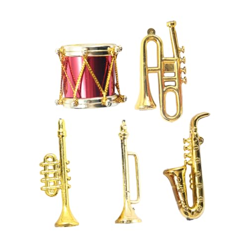ibasenice 5St simuliertes Musikinstrument Mini-Trompetenmodell Miniaturen kinderinstrumente musikinstrumente für Miniature Guitar Mini-Musikinstrumente Mini- -Dekore Plastik Golden von ibasenice