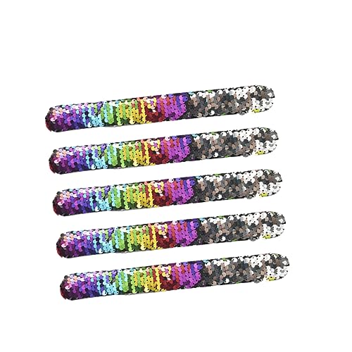 ibasenice 5Stücke Meerjungfrau Pailletten Armbänder für Bunte Klatschringe für Party Geburtstagsfeiern als Mitgebsel Bühnenaccessoire von ibasenice