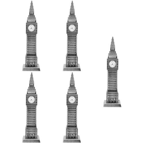 ibasenice 5st Big Ben-Modell Architekturmodellzustand Big Ben-sammelfigur Wahrzeichen-Figur Londoner Einrichtung Big Ben Gebäudemodell Stadt Berühmt Geburtstagsgeschenk 3D Legierung Miniatur von ibasenice