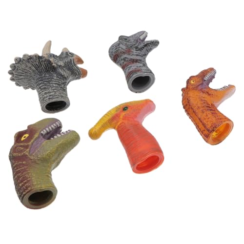 ibasenice 5St Dinosaurier-Fingerpuppe Tierspielzeug für Babys Fingerabdeckung Spielzeug für Kleinkinder interaktives Spielzeug Spielzeuge Babyspielzeug Fingerpuppenspielzeug für Kinder PVC von ibasenice