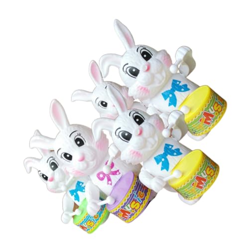 ibasenice 5St Kaninchenspielzeug Spielzeug für Hasen Uhrwerk Spielzeug für Kleinkinder favorisieren jugueten Haargummis Spielzeuge Aufziehpuppen Hasen-Aufziehspielzeug die Trommel Schlagen von ibasenice