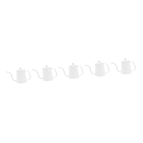 ibasenice 5st Simulation Kaffeekanne Mini-kaffeekocher Mini-hauswasserkocher Mini Übergießen Wasserkocher Fake Pour Over Kaffeemaschine Mini-kaffeekessel Miniatur Ob11 Modell Weiß Metall von ibasenice
