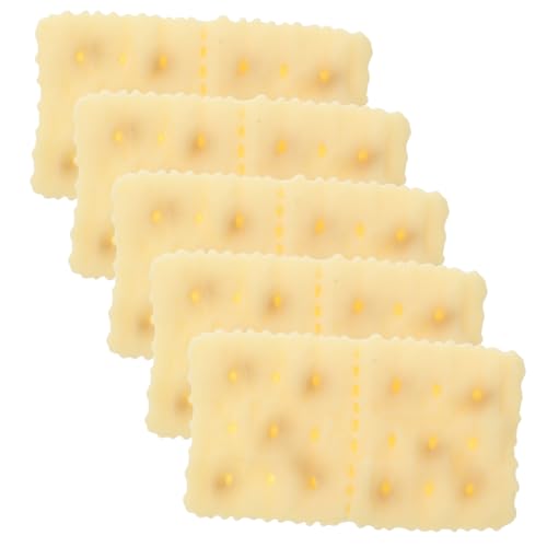 ibasenice Künstliche Soda Crackers Simulation 5 Pack Harz Gefälschte Keks Perlen für Shop Dessert Rollenspiele von ibasenice