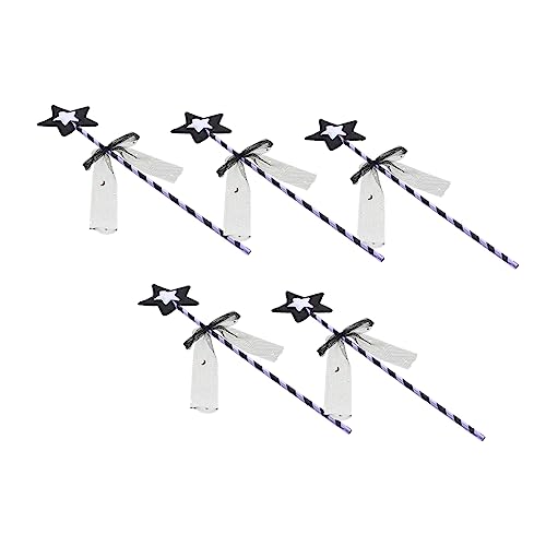 ibasenice 5st Zauberstab Feenkostüm Für Schleife Beleuchten Feenstab Bausätze Led-seidenfee Mit Glocke Seifenblasen Für Sackleinenband Märchen Handwerk PVC-Stick von ibasenice
