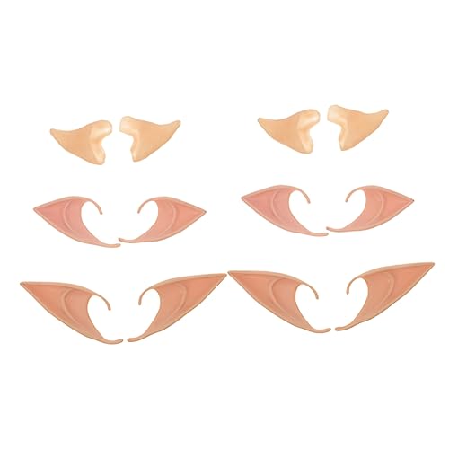 ibasenice 6 Paare Elfenohren Halloween Costume Halloween Kleidung weihnachtsek weihnachtskissen Costume de Halloween falsche Ohren Halloween-Cosplay-Ohr Ohren für Fee-Cosplay Emulsion von ibasenice