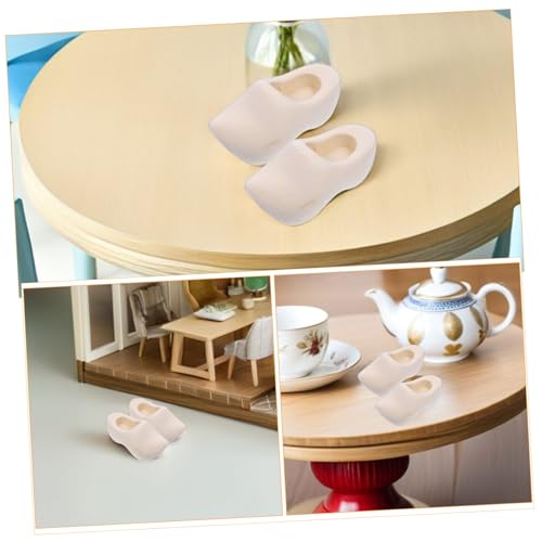 ibasenice 6 Paare Mini Holzschuhe Niederländische Clogs Unvollendete Miniatur Puppenschuhe Aus Holz Für DIY Bemalung Puppenhaus Dekoration Weihnachtsbasteln Und Accessoires von ibasenice