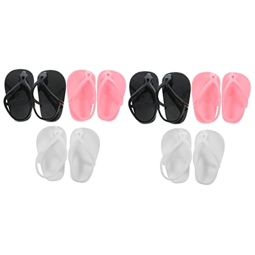 ibasenice 6 Paare Puppen-flip-Flops Zubehör Für Puppenkostüme Mini-hauszubehör Kleinkind-minipuppenschuhe Süßer Mini-Puppen-Hausschuh Ersatz Für Puppenschuhe Minischuhe Für Kinder Plastik von ibasenice