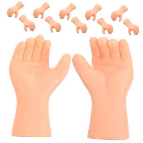 ibasenice 6 Paare Puppenhandzubehör Verstellbare Gelenke Puppen Miniaturkreationen Teil Simulationshandproduktionen Simulationshandzubehör Miniatur -Handaufstieg Puppenbauset Plastik Beige von ibasenice