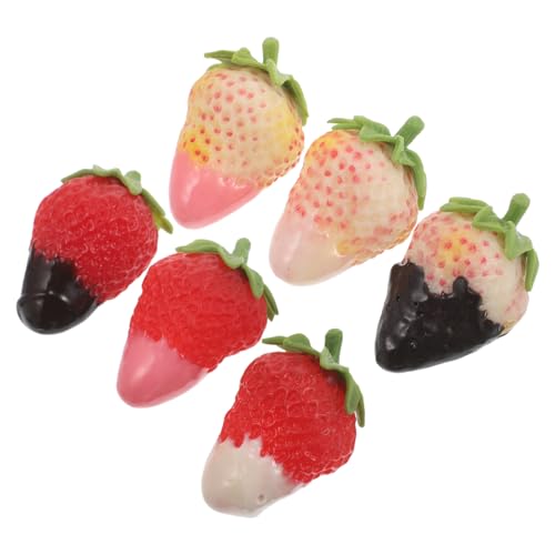 ibasenice 6 Pcs Künstliche Früchte PVC Realistische Gefälschte Obst Gefälschte Erdbeere Gefälschte Früchte Für Kuchen von ibasenice