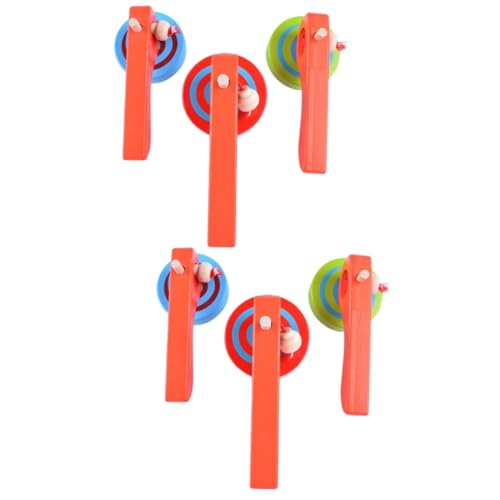 ibasenice 6 STK Griff Kabel Kreisel Gyroskop Spielzeug für Kleinkinder im Vorschulalter Spielzeuge Kinderspielzeug Lernspielzeug für Kleinkinder Vorschulspielzeug aus Holz schmecken Jacke von ibasenice