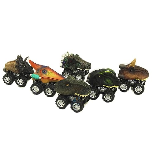 ibasenice 6 STK Lauflernwagen Spielzeuge Frühpädagogisches Spielzeug Dinosaurier-modellspielzeug Auto Zurückziehen Kind Energie von ibasenice
