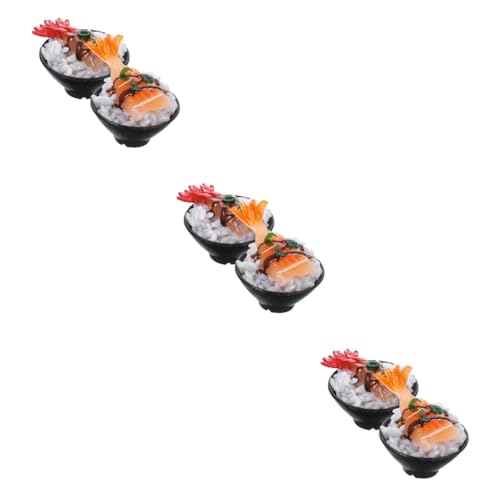 ibasenice 6 STK Simulierter Sushi-Reis realistisches Sushi fotografische Requisiten Essen Kinderspielzeug gefälschtes Essen Modelle Essen vorgeben Lebensmittelspielzeug aus Kunststoff PVC von ibasenice