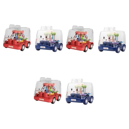ibasenice 6 STK Spielzeugauto Mini-stuffies Leuchtende Spielzeuge Jungs-Spielzeug Schulbus Spielzeug Lauflernwagen Jungenspielzeug Kidcraft-spielset Mini-Autos Modellauto Puzzle Kind Plastik von ibasenice