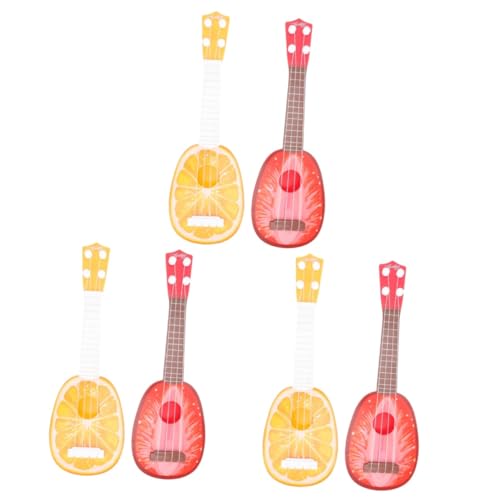 ibasenice 6 STK Ukulele Gitarrenspielzeug aus Kunststoff Kindermusikinstrument Modelle Spielzeuge Gitarrenspielzeug für Kinder Gitarren-Spielzeug Junge Saiteninstrument Klaviatur Baby rot von ibasenice