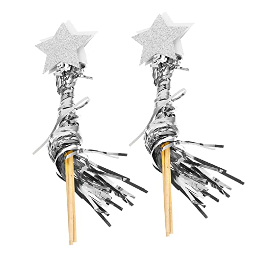ibasenice 6 STK Weihnachtsbaum-Stirnband Engagement Party Dekorationen Braut- Dann Machen Sie Fotoautomaten-Requisiten Halloween Kleidung Halloween Costumes Feenstab Sternenstab Regen Silver von ibasenice