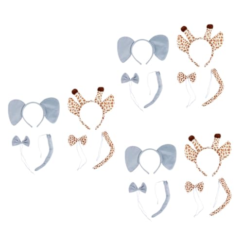 ibasenice 6 Sätze Dreiteiliges Tier Halloween-Cosplay-Kostüm Elefanten-Stirnband Cosplay-Outfits Abschlussball Requisiten gefertigte Kostüme Cosplay-Tier-Stirnband fein Kleidungsset bilden von ibasenice