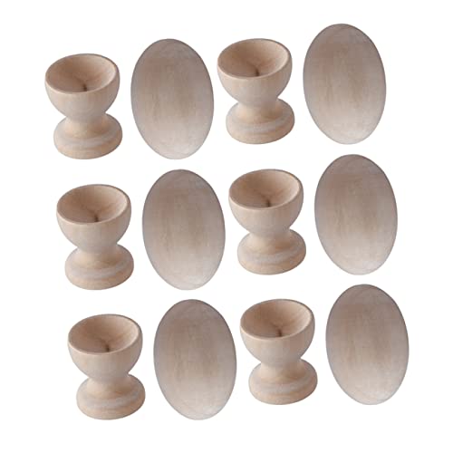 ibasenice Art - 6er-Pack Ostereier Aus Holz Bemaltes Kinderspielzeug Mit Künstlichen Eiern Für Das Osterfest von ibasenice