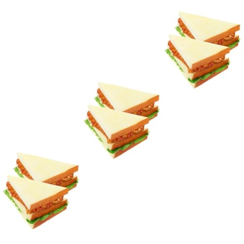 ibasenice 6 Stck Künstliches Sandwich Modell Teilig aus Hochwertigem PU Material Realistische Simulation Langlebig und Flexibel als Fotorequisite Küchendekoration und Partyaccessoire von ibasenice