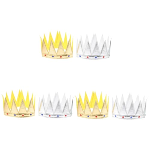 ibasenice 6 Stk Krone elastische Stirnbänder für Mädchen Kindermütze für Mädchen Kappen Golddekor Baby-Tiara-Dekor Party-Performance-Kopfschmuck Dreieck Hut Kleidung Requisiten Kopfbedeckung von ibasenice