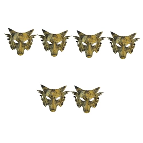 ibasenice 6 Stk Kriegswolf Wolfsmasken Wolf beängstigend Halloween-Wolf-Maskerade Halloween-Aktivitäten Hexenkostüm Maskerade-Maske Cosplay-Maske simulierte Wolfsmaske Tier Leistungsbedarf von ibasenice