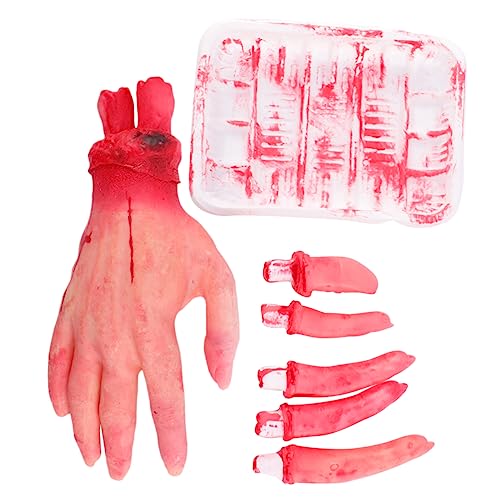 ibasenice 6 Stück 1 Satz Halloween-körperorgan Halloween -Dekoration Menschliche Abgetrennte Handfläche Ding Skelett Gefälscht Halloween-palmenstütze Orgel Requisiten Rot von ibasenice
