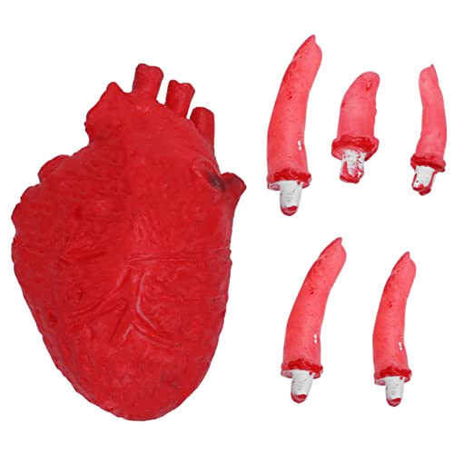 ibasenice 6 Stück 1 Satz Schreckliche Fingerstütze Streich Halloween- Halloween-orgelrequisiten Halloween -Dekorationen Dekoration Halloween Halloween-Herz-Requisite Herz Dekoration von ibasenice