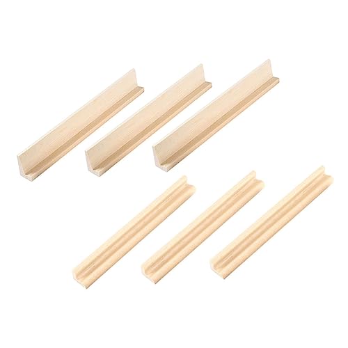 ibasenice 6 Stück Domino-Stand Desktop-Domino-basen Deck Gestell Domino-ständer Sequenz Brettspiel Faltbar Fliesenhalter Unterstützung Planke Dominoständer Mahjong-Fliesen Holz Beige von ibasenice