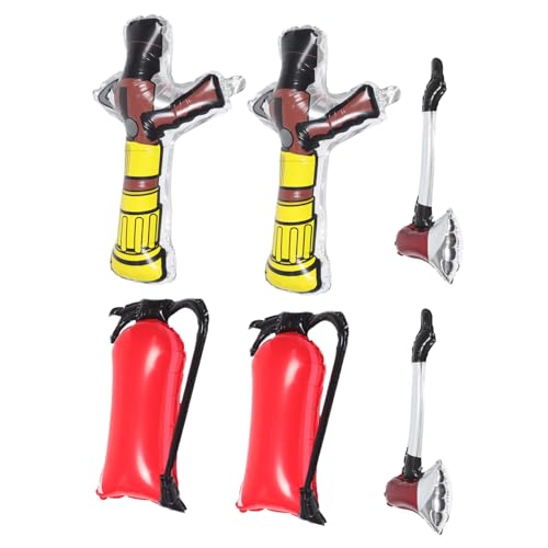 ibasenice 6 Stück Feuerlöscher Aufblasbarer Ballon Hydranten Dekoration Partygeschenke Für Feuerwehrleute Partydekorationen Dekorationen Für Feuerwehrautos Feuerparty-ballons Aluminiumfolie von ibasenice