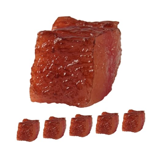 ibasenice 6 Stück Gefälschte Fleischstütze Simulation Party Steak- Lebensechtes Lebensmittelmodell Bröckelt Fälschung Rindfleisch-Modell Darüber Hinaus Mini Simulieren PVC Brown von ibasenice