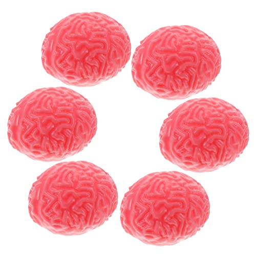 ibasenice 6 Stück Gehirn-Stress-Ball Desktop-gehirne Gefälschtes Menschliches Gehirn Halloween-gehirn- Gefälschte Halloween-gehirne Halloween-deko-stütze Gehirnmodell von ibasenice