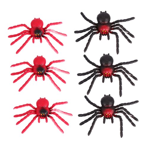 ibasenice 6 Stück Halloween-Simulationsspinne Weißes Spinnennetz Halloween-Dekorationsspinne Streich Halloween Halloween Toys realistische Gummispinne praktische Witze Requisiten von ibasenice