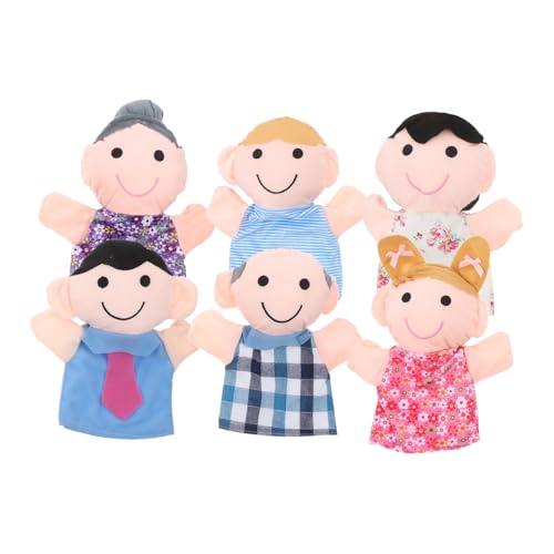 ibasenice 6 Stück Handpuppen Puppentheater Familienspielzeug Plüschpuppen Marionettenfamilie Puppen für Familienhandpuppe Familienpuppen Lernspielzeug für ab 3 Jahren Stoff von ibasenice
