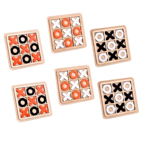 ibasenice 6 Stück Holz Spielset Teilig Toe Denkspiel Lernspielzeug Farben Logiktraining für Spielbrett Tischspiel Interaktiv Pädagogisch von ibasenice