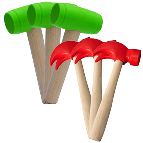 ibasenice 6 Stück Kleiner Holzhammer Werkzeug für kinderwerkzeug Werkzeug spielsachen für draußen Kinderhandwerkszeug mit Hammer Kinderspielzeug kleine Schlagspielzeuge von ibasenice