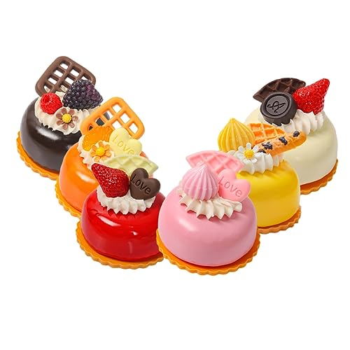 ibasenice 6 Stück Künstlicher Kleiner Kuchen, Gefälschte Desserts, Simulationskuchen, Realistisches Lebensmittel-kuchenmodell von ibasenice