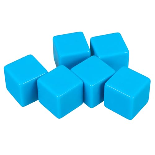 ibasenice 6 Stück Leere Q-Less-wortwürfel Lehrmittel Spielwürfel Perle Brettspiel Making Kit Für Brettspiele Spielwort Briefkupfspiel Spiel Acryl Sky-Blue von ibasenice