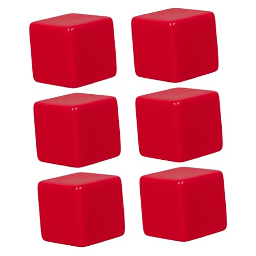 ibasenice 6 Stück Leere interaktive Spiele spielwürfel im Klassenzimmer Mathe -Verknüpfungswürfelspiel DIY zusammenstellen die solide Trickwürfel Acryl rot von ibasenice