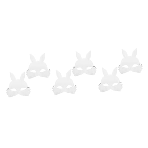 ibasenice 6 Stück Leichte Weiße Hasenmaske aus Mattem PVC Halbgesichtige Tiermaske zum Bemalen Bequemes Diy Karneval Kostüm für Halloween Cosplay Partys ibasenice 6 Stück Leichte Weiße Hasenmaske aus Mattem PVC Halbgesichtige Tiermaske zum Bemalen Bequemes Diy Karneval Kostüm für Halloween Cosplay Partys von ibasenice