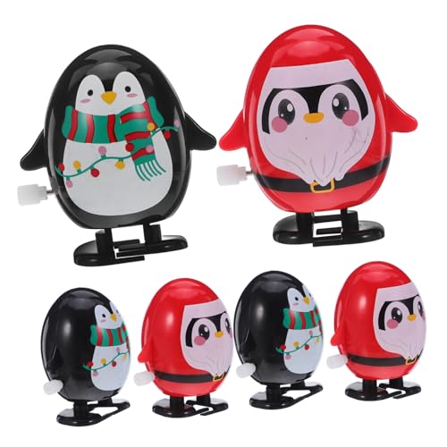 ibasenice 6 Stück Mechanische Laufspielzeuge Pinguin Wind-up Figuren aus Robustem Interaktives Weihnachts-deko Lustige Party-mitgebsel und Kreatives Lernspiel von ibasenice