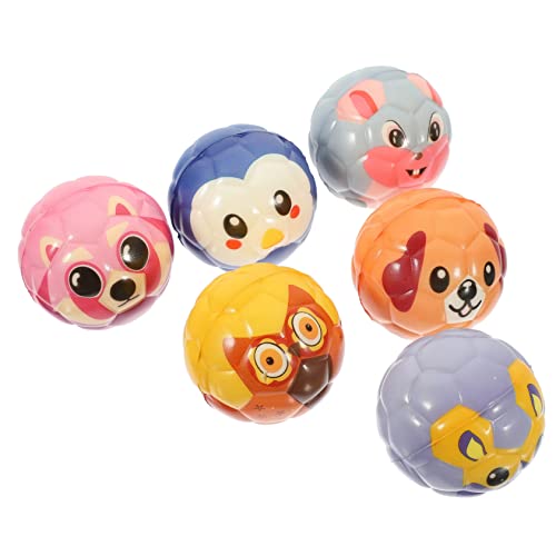 ibasenice 6 Stück Mini Fußballspielzeug für PU Stressball mit Tiermuster für Handgelenktraining und Stressabbau Perfektes für Jungen von ibasenice