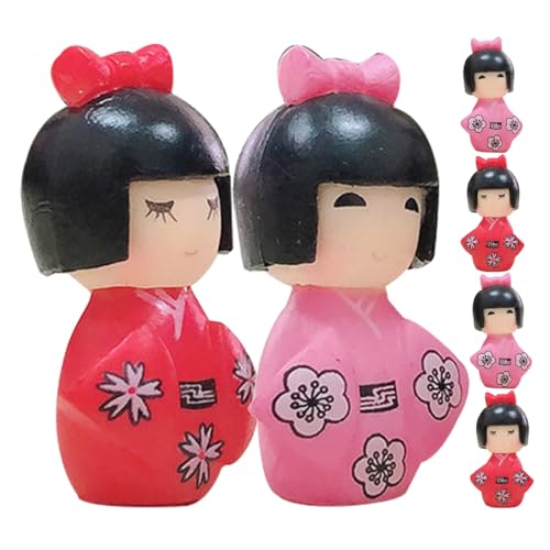 ibasenice 6 Stück Mini-japanische Kimono-Puppe, Ornament Im Japanischen Stil, Traditionelle Japanische Puppe, Mikro-landschaftsdekoration Für Den Schreibtisch, Nachttisch von ibasenice