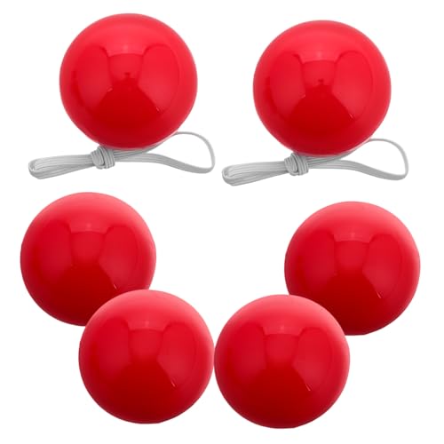 ibasenice 6 Stück Partydekorationen Rudolphs Nase Zum Leuchten Bringen Clown-zubehör Rentiernase Für Clown-cosplay-nase Kleine Clownnase Nase Beleuchten Clowns Kostüm-kit Plastik Rot von ibasenice