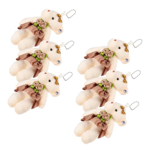 ibasenice 6 Stück Plüsch Bär Anhänger Kuscheltiere für Schlüssel Taschen und Hochzeitsdekoration Süße Cartoon für Diy und Party Favors von ibasenice